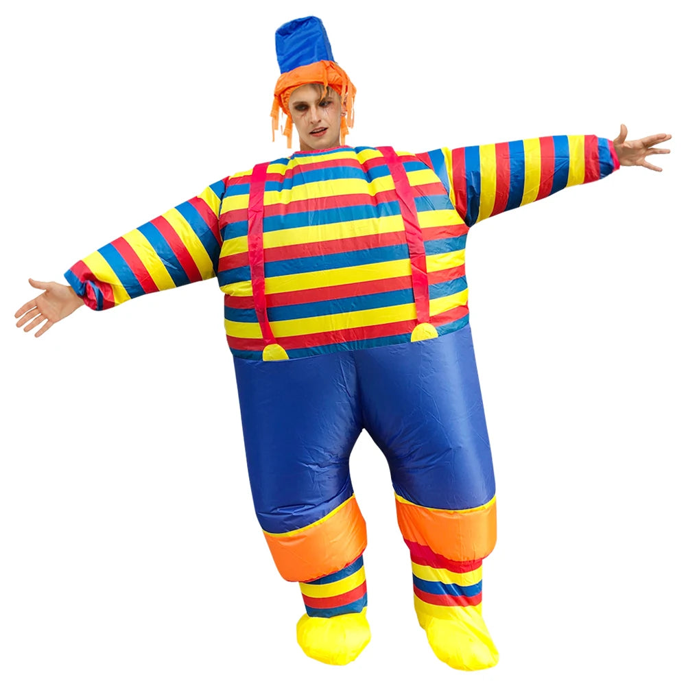 Clown Inflatable Costume | Battery Powered Blower | Durable Polyester | Adult