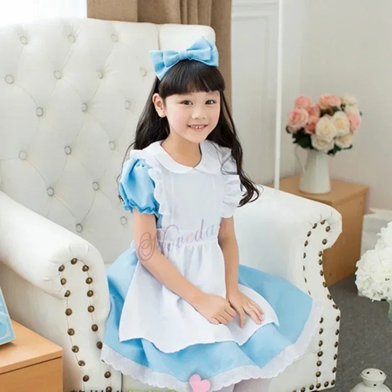 Alice Adventures Dress | Blue | Maid Lolita Style | Kids Party Costume