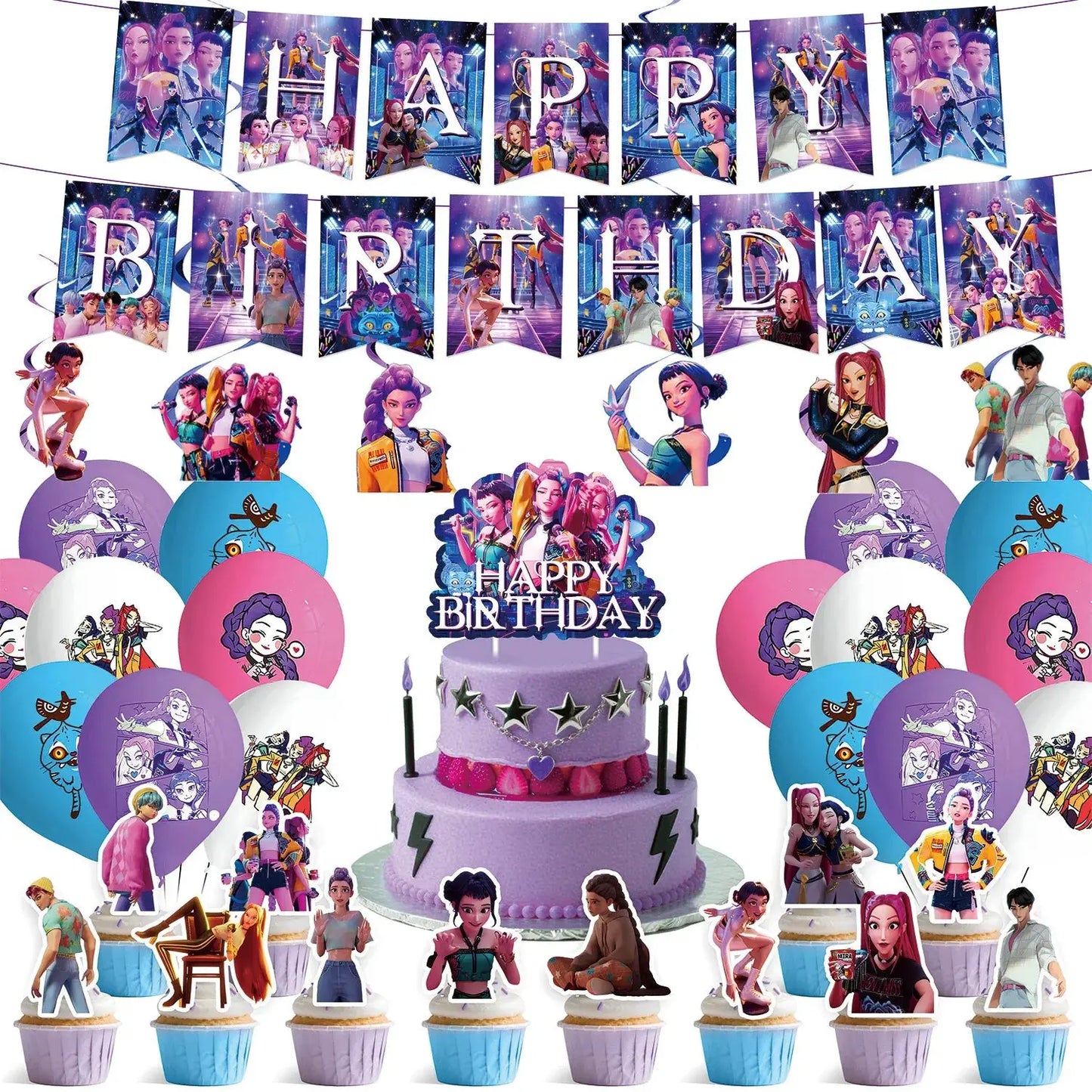 2026 HOT Party Supplies Atmosphere Decoration Purple Laser KPOP Mylar Balloons Party Decoration Foil Balloons - ToylandEU
