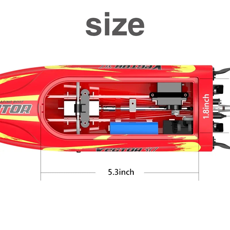 RC High-Speed Waterproof Brushless Electric RC Speedboat for Kids - 2.4GHz Remote Control Birthday Gift for Boys