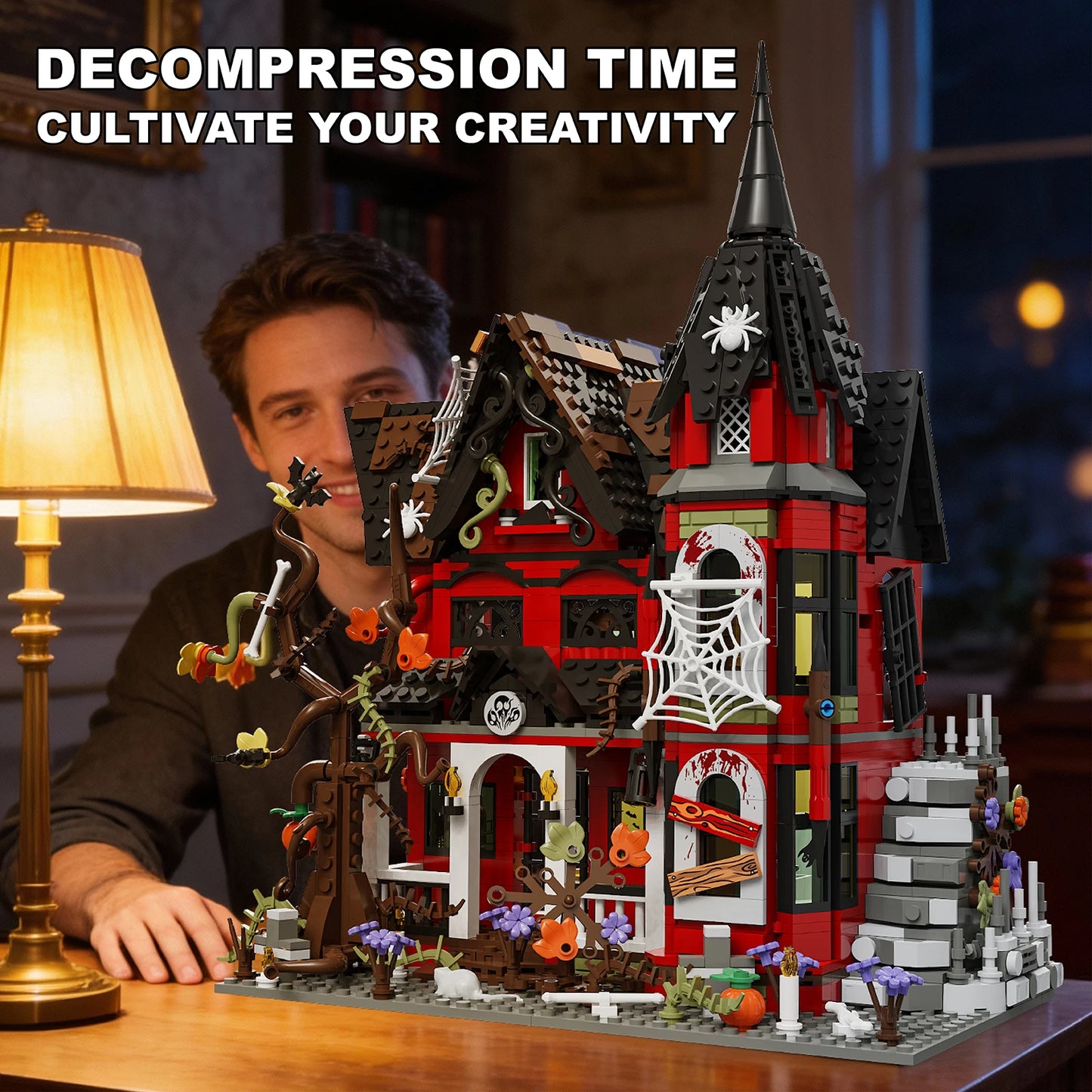 Building Blocks Set | Halloween Haunted House | Lego Compatible | Ages 14 Up