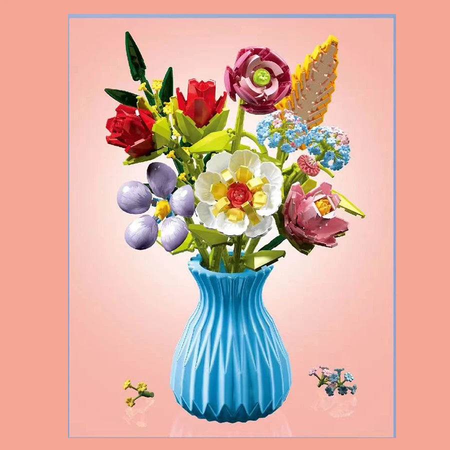 Flower Bouquet Building Blocks Eternal Flower Rose Sunflower Set - ToylandEU