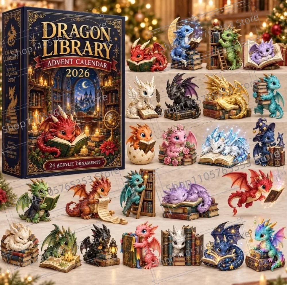 Advent Calendar | 24 Day Dinosaur Theme | Cute Acrylic Pendants | Christmas Tree Backpack And Car Decor