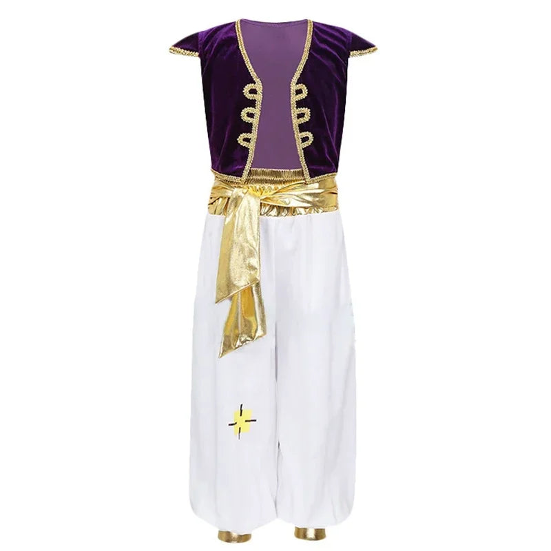 Enchanted Aladdin Prince Costume Set for Kids - Magical Halloween Fun!