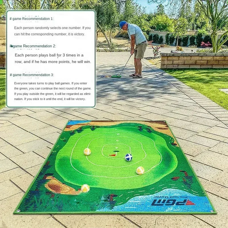 Indoor Mini Golf Mat With Suspended Dartboard Practice Aid - ToylandEU