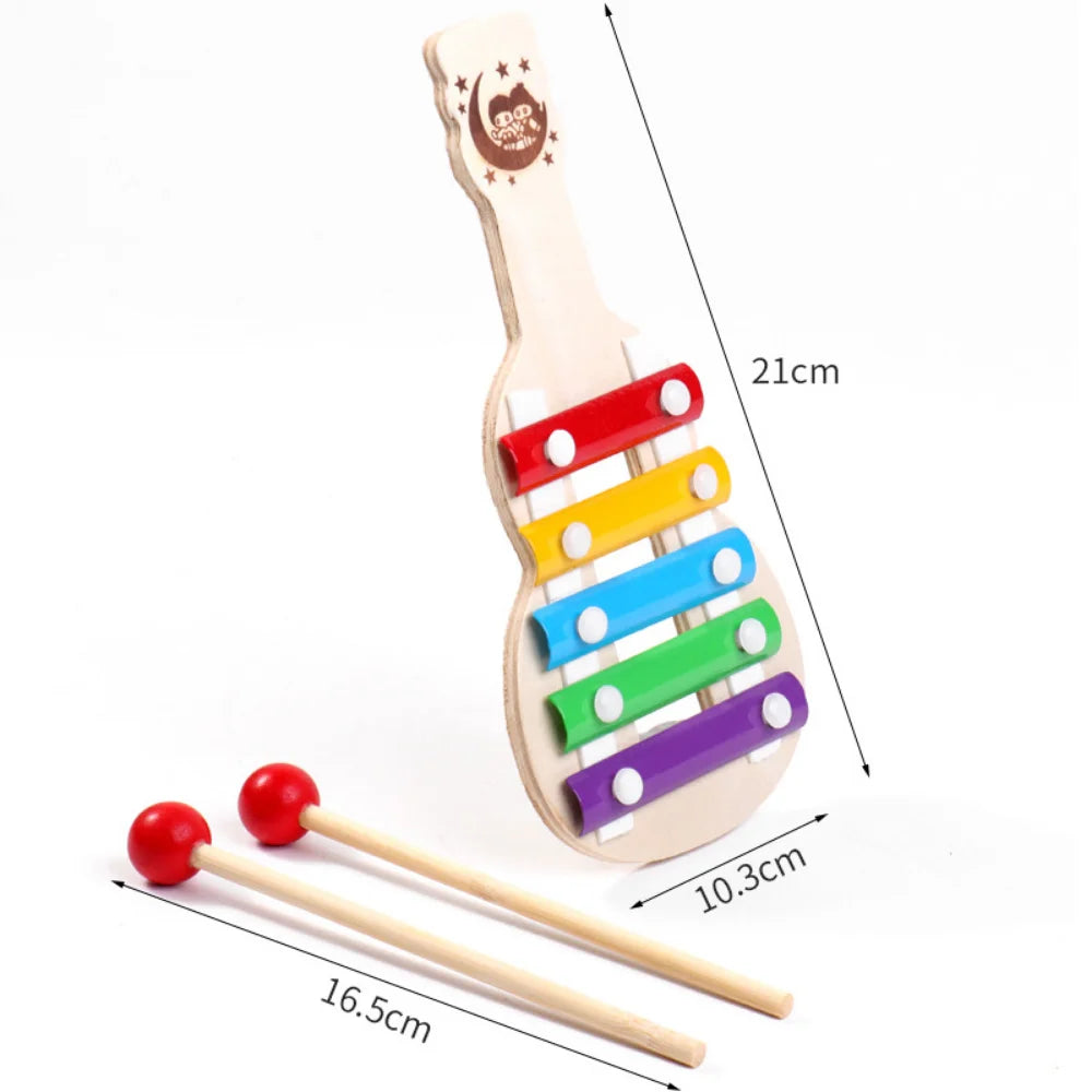 Montessori Wooden Toys Baby  Mini Hand Percussion Instrument