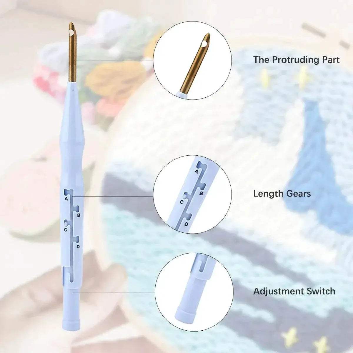  SDOYUNO Punch Needle Embroidery Kit - Adjustable Tool, Hoop, and Yarn for Beginners - 20x20cm Rug Landscape Coaster Set -  ToylandEU™