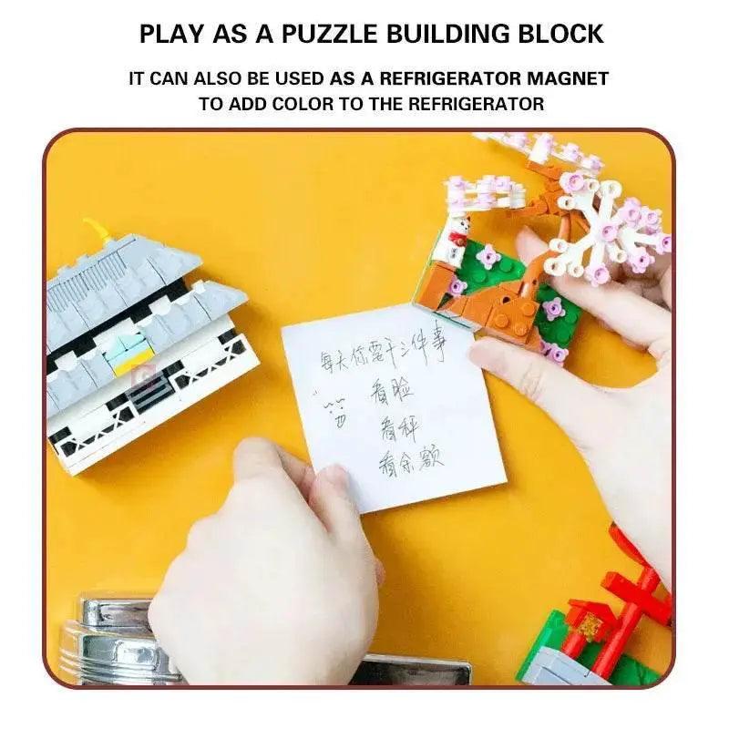  SEMBO BLOCK Japan Architecture Fridge Magnets Cherry Blossom Bricks DIY Gifts Toys for Young Child Adults -  ToylandEU™