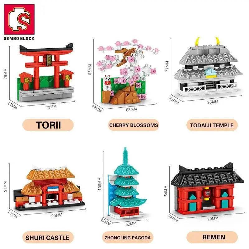  SEMBO BLOCK Japan Architecture Fridge Magnets Cherry Blossom Bricks DIY Gifts Toys for Young Child Adults -  ToylandEU™