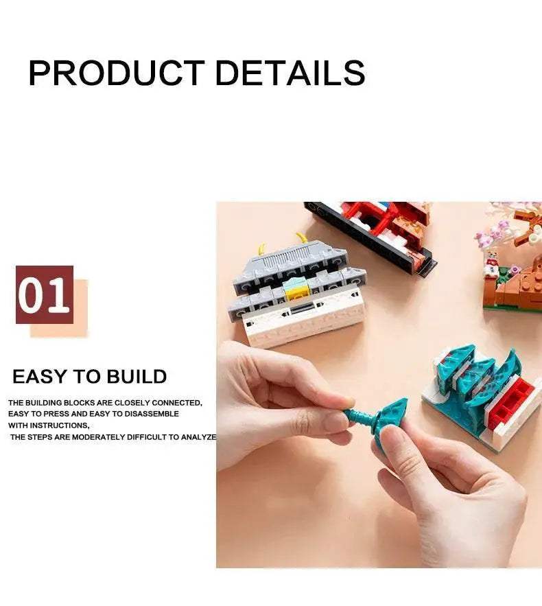 SEMBO BLOCK Japan Architecture Fridge Magnets Cherry Blossom Bricks DIY Gifts Toys for Young Child Adults - ToylandEU