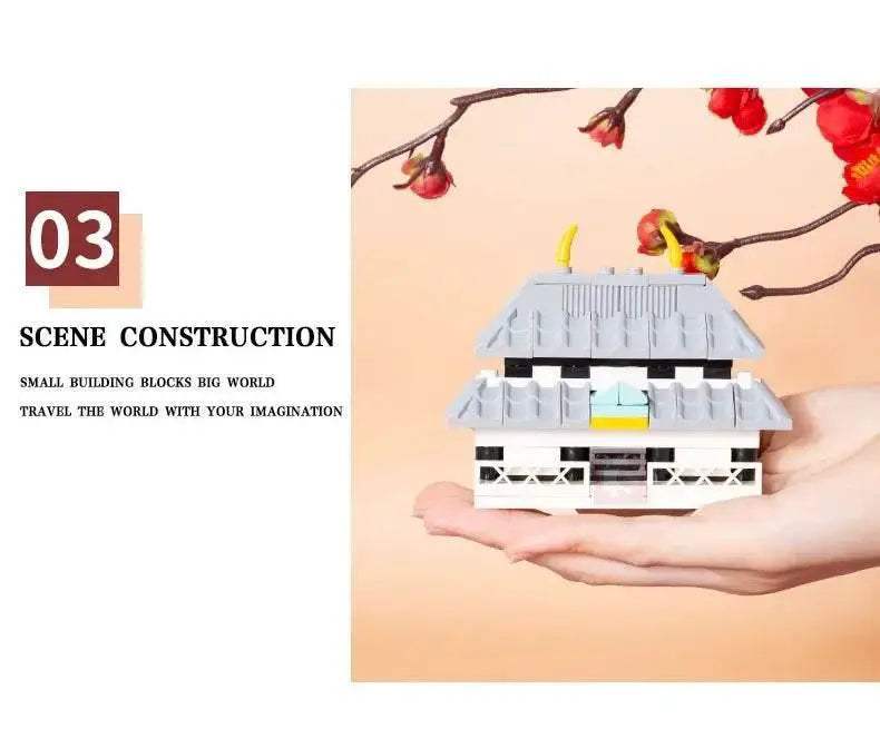 SEMBO BLOCK Japan Architecture Fridge Magnets Cherry Blossom Bricks DIY Gifts Toys for Young Child Adults - ToylandEU