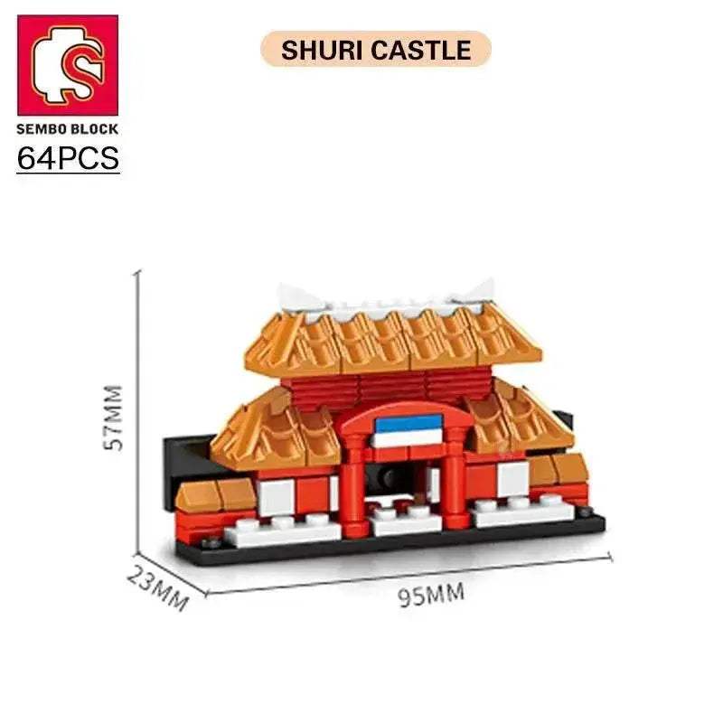 SEMBO BLOCK Japan Architecture Fridge Magnets Cherry Blossom Bricks DIY Gifts Toys for Young Child Adults - ToylandEU