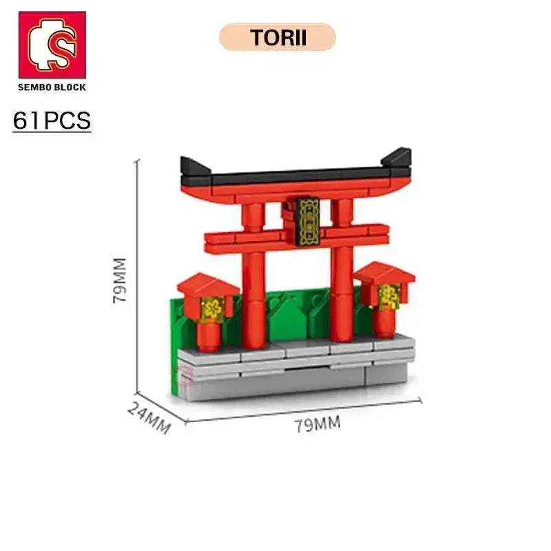 SEMBO BLOCK Japan Architecture Fridge Magnets Cherry Blossom Bricks DIY Gifts Toys for Young Child Adults - ToylandEU