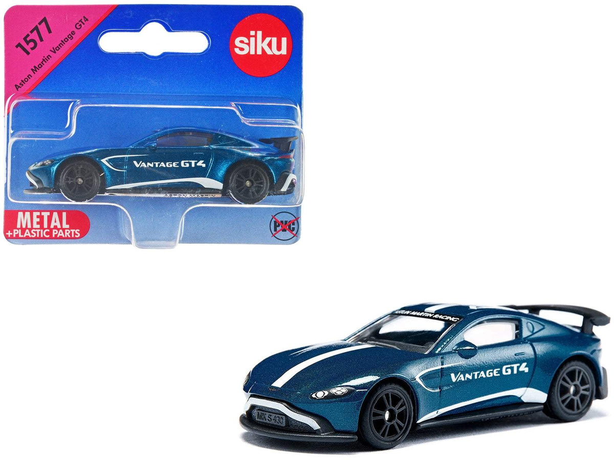 Aston Martin Vantage GT4 Blue Metallic with White Stripes | Diecast Model Car | Siku | Collector Quality