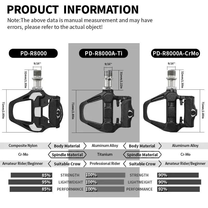  SPD SL Road Bicycle Pedals Titanium Spindle Ultralight -  ToylandEU™