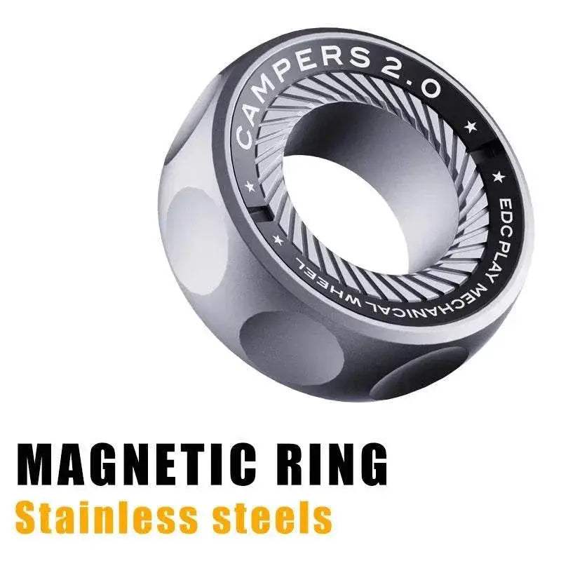 SPYSTAR Magnetic Fidget Ratchet Ring EDC Toys Adjustable Haptic Ring Stainless Steel Fingertip Metal Tyre Toys Stress Spinner - ToylandEU