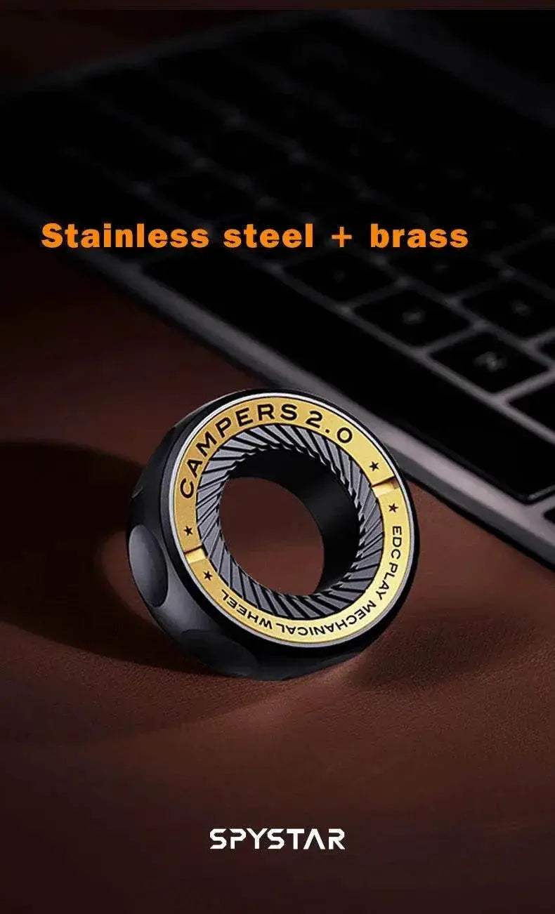 SPYSTAR Magnetic Fidget Ratchet Ring EDC Toys Adjustable Haptic Ring Stainless Steel Fingertip Metal Tyre Toys Stress Spinner - ToylandEU