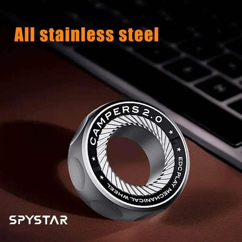 SPYSTAR Magnetic Fidget Ratchet Ring EDC Toys Adjustable Haptic Ring Stainless Steel Fingertip Metal Tyre Toys Stress Spinner - ToylandEU