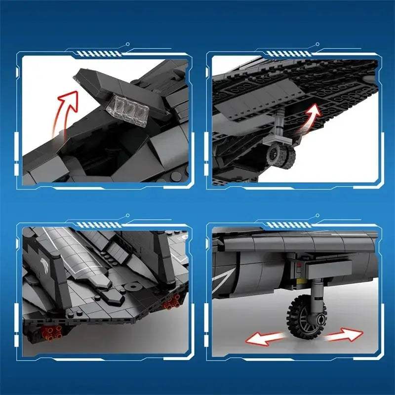 SR-72 Supersonic Jet Fighter Building Blocks 2071-Piece Desktop Display - ToylandEU
