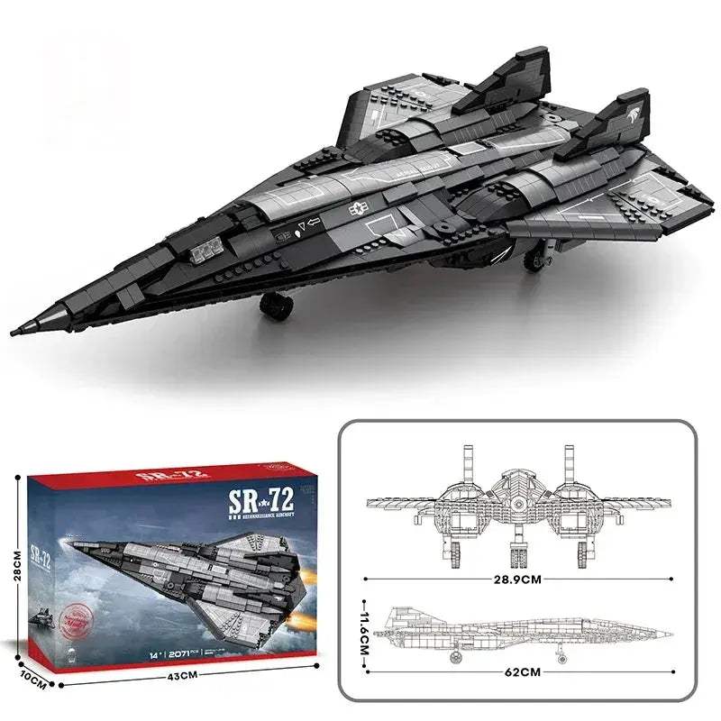 SR-72 Supersonic Jet Fighter Building Blocks 2071-Piece Desktop Display - ToylandEU