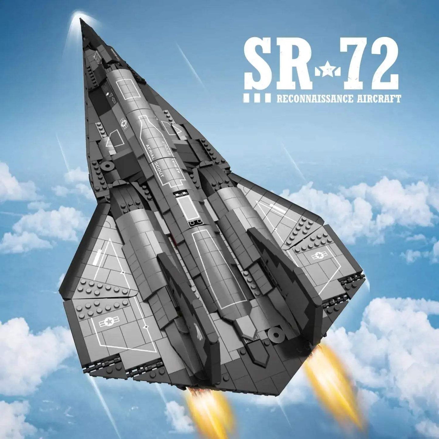 SR-72 Supersonic Jet Fighter Building Blocks 2071-Piece Desktop Display - ToylandEU