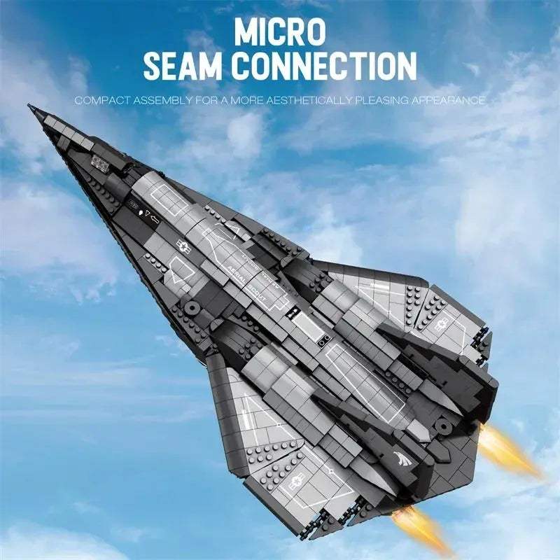 SR72 Supersonic Jet Fighter Building Blocks Set for Display - ToylandEU