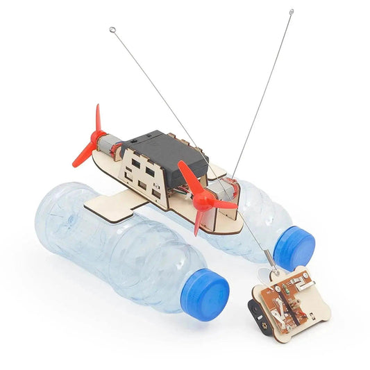  STEM Assembled Wind Turbine Model Boat Wooden Remote Control DIY Science Educational RC Electric Toy -  ToylandEU™