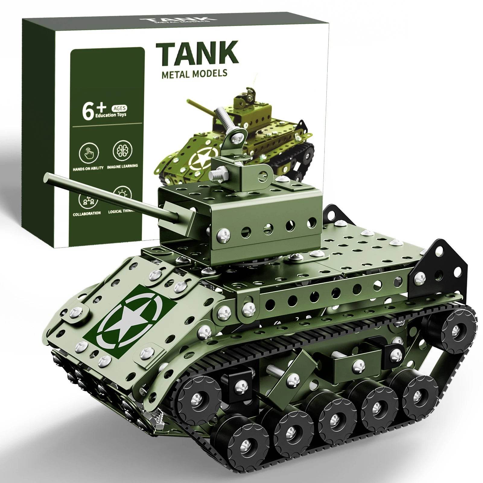 STEM Building Projects Model Army Tank Set - 284 PCS Kits - ToylandEU