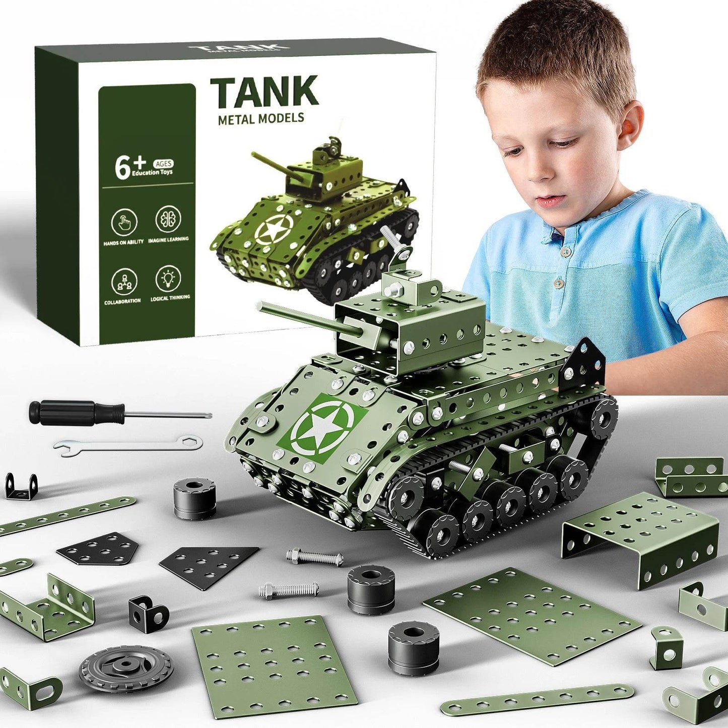 STEM Building Projects Model Army Tank Set - 284 PCS Kits - ToylandEU
