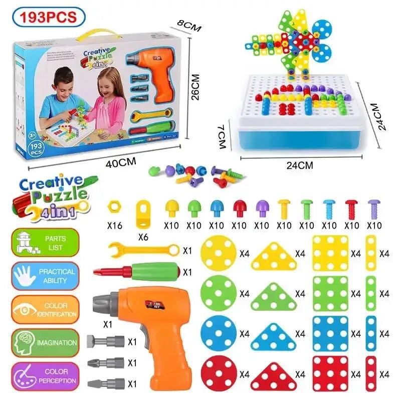  STEM Drill Building Kit Educational Montessori 4 In 1 -  ToylandEU™