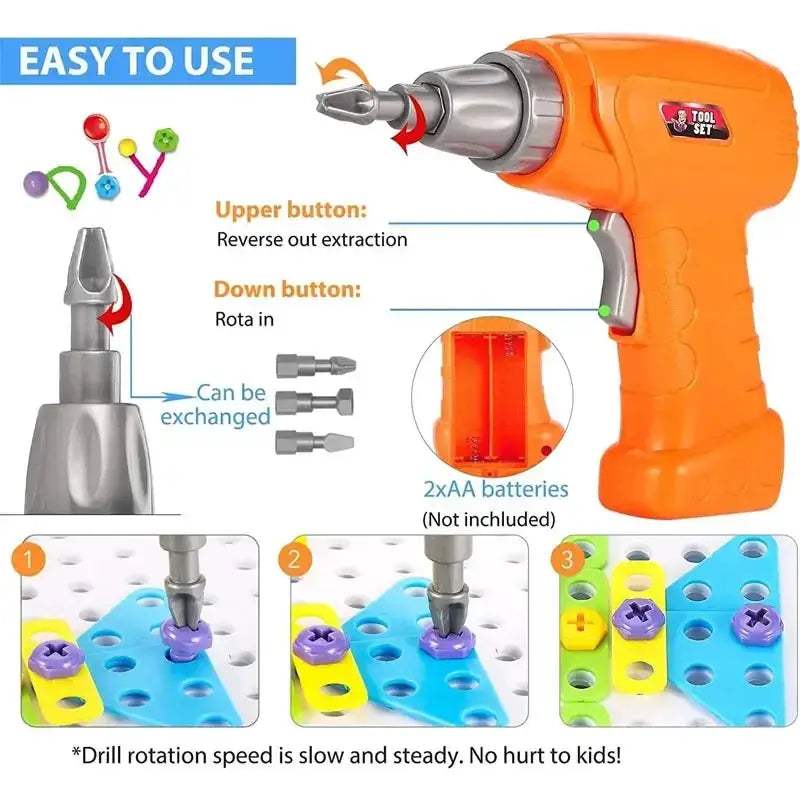 STEM Drill Building Kit For Kids Educational Montessori Set - ToylandEU