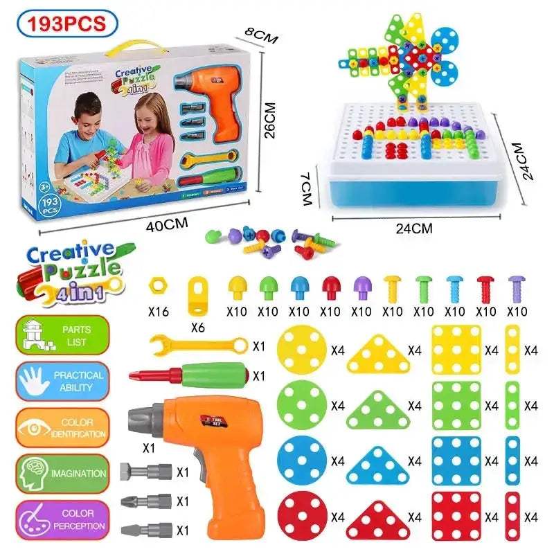STEM Drill Building Kit For Kids Educational Montessori Set - ToylandEU
