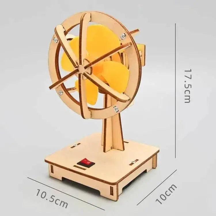  Children's Handmade Diy Electric Shaking Fan Scientific Education Wooden Toy Kit -  ToylandEU™