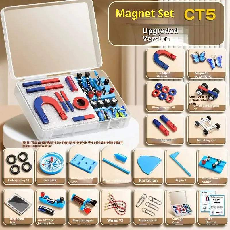 STEM Magnetic Kit For Kids With Bar, Ring, Horseshoe Magnets - ToylandEU