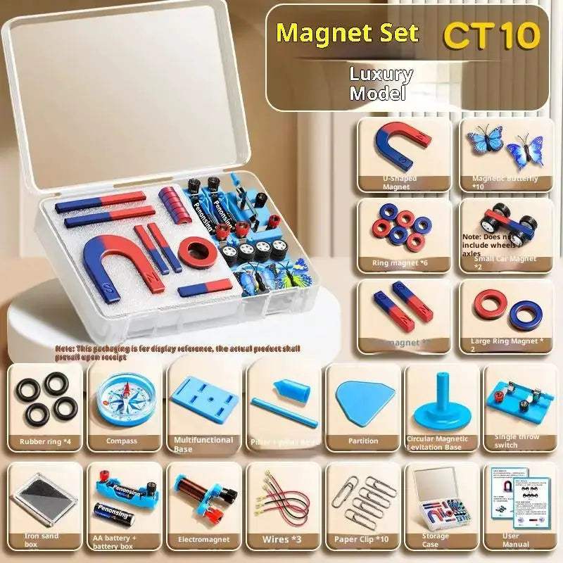STEM Magnetic Kit For Kids With Bar, Ring, Horseshoe Magnets - ToylandEU