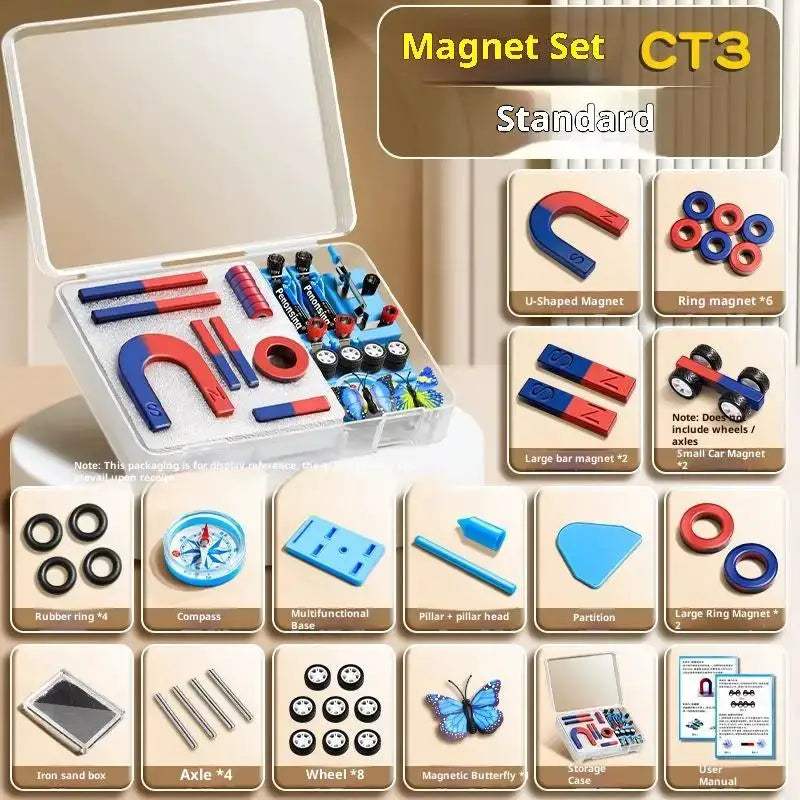 STEM Magnetic Kit For Kids With Bar, Ring, Horseshoe Magnets - ToylandEU