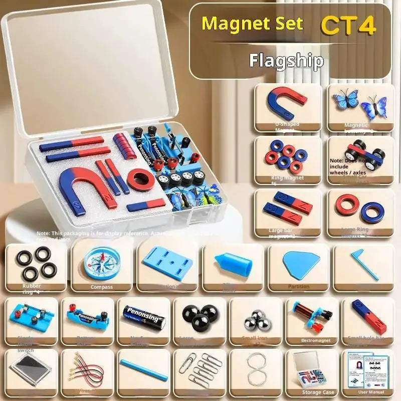 STEM Magnetic Kit For Kids With Bar, Ring, Horseshoe Magnets - ToylandEU