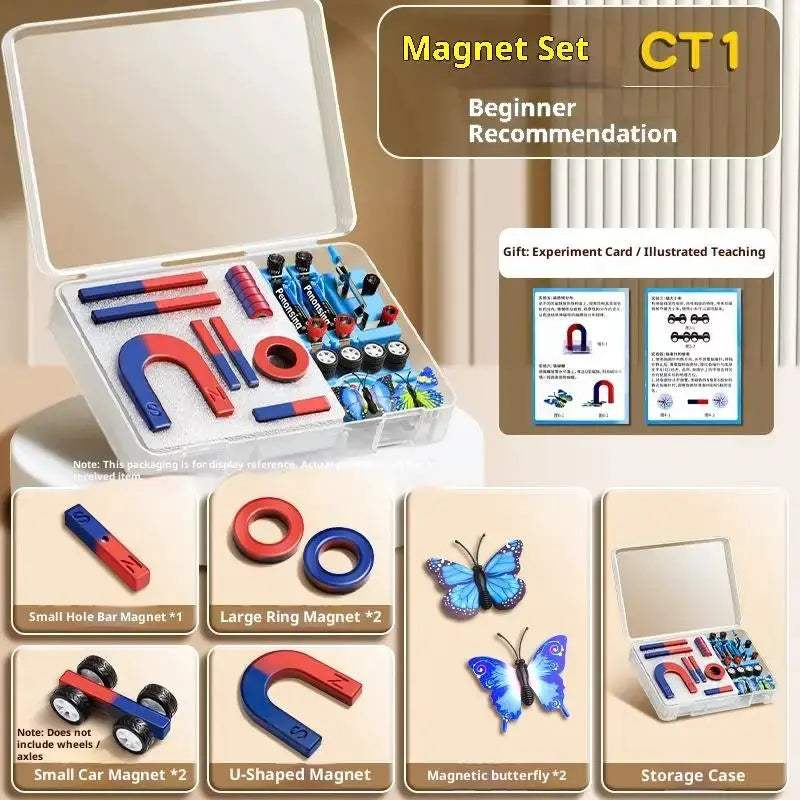 STEM Magnetic Kit For Kids With Bar, Ring, Horseshoe Magnets - ToylandEU