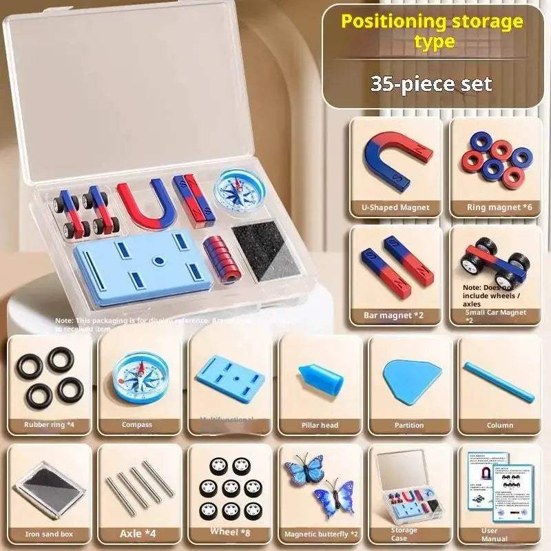 STEM Magnetic Kit For Kids With Bar, Ring, Horseshoe Magnets - ToylandEU