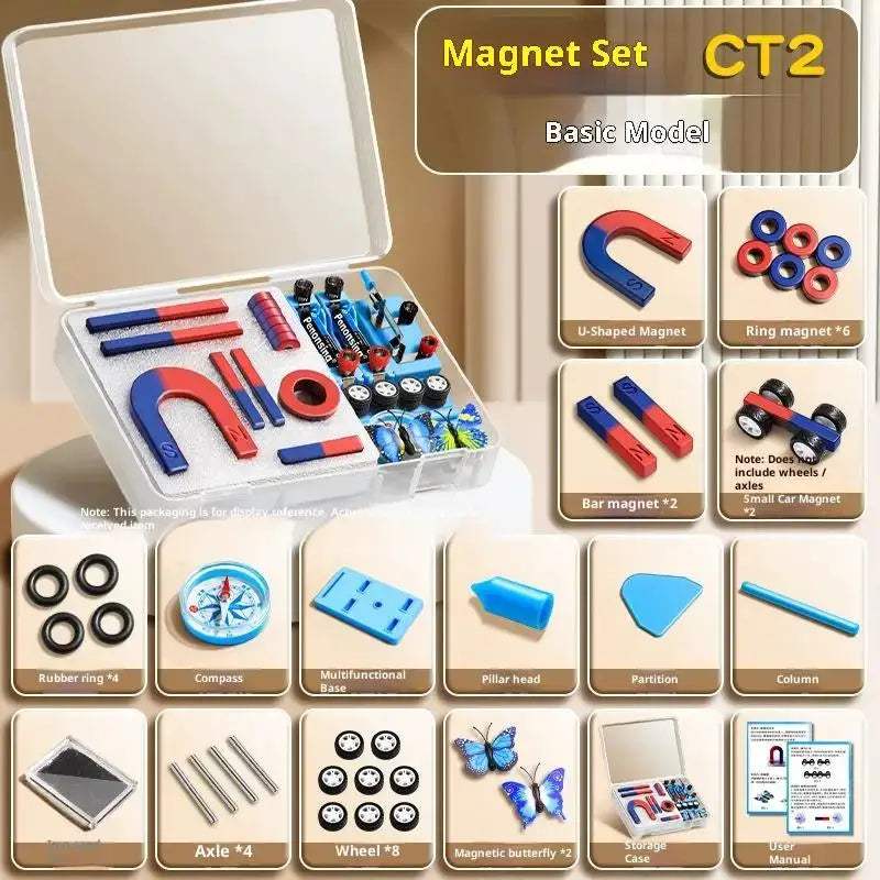 STEM Magnetic Kit For Kids With Bar, Ring, Horseshoe Magnets - ToylandEU