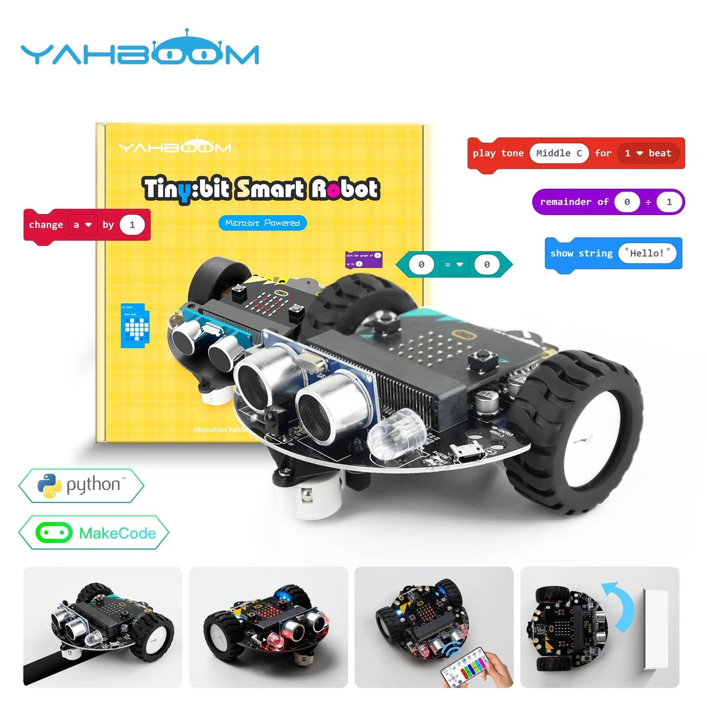 STEM Robotics Car Kit: Microbit Programming with Python & MakeCode - ToylandEU