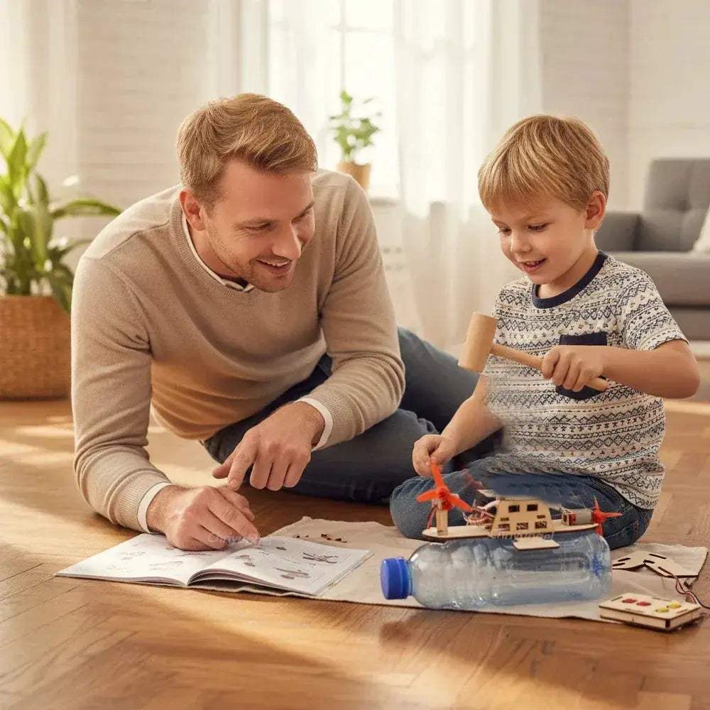 STEM Sailboat Kit DIY Wooden RC Boat For Kids Educational - ToylandEU