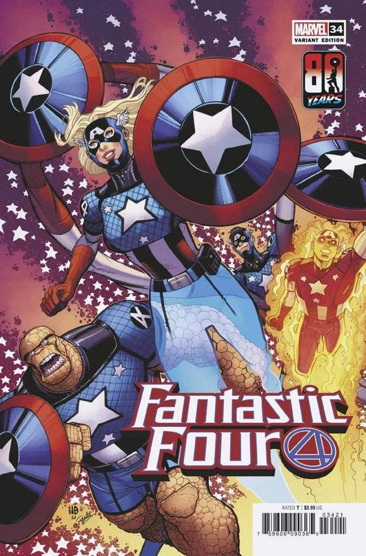 Fantastic Four #34 Bradshaw Variant | Marvel Comic Book | 80th Anniversary Cover | Variant Edition