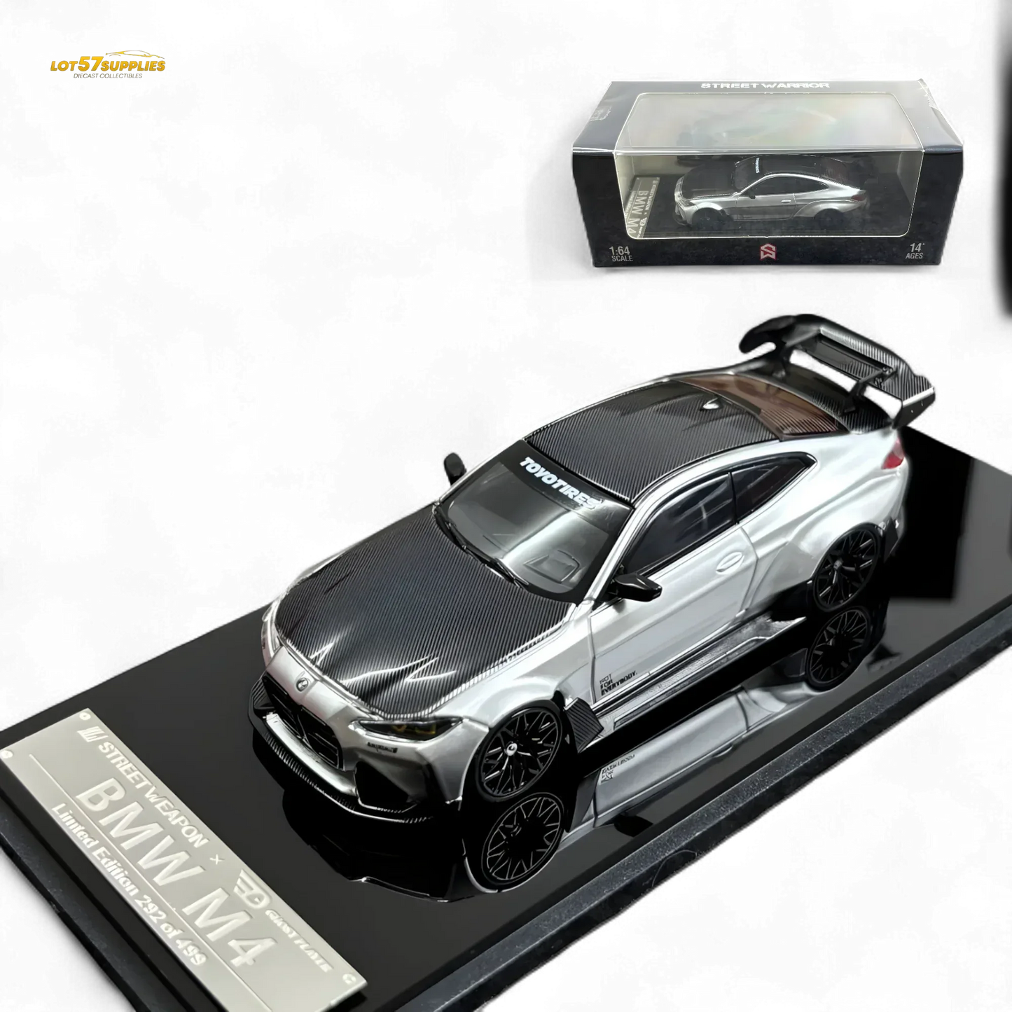 SW BMW G82 M4 Wide-Body Modified Alexander Silver 1:64 - ToylandEU