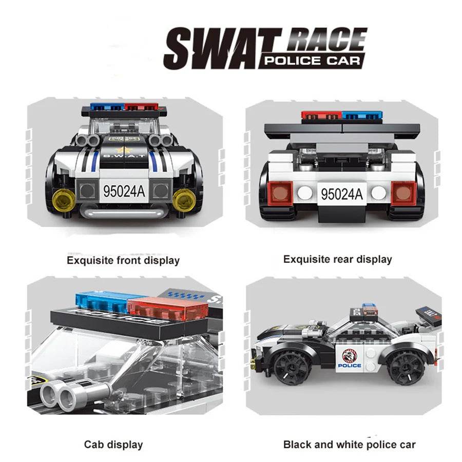 SWAT City Police Plane Building Blocks Dual-Rotor Helicopter Kits - ToylandEU
