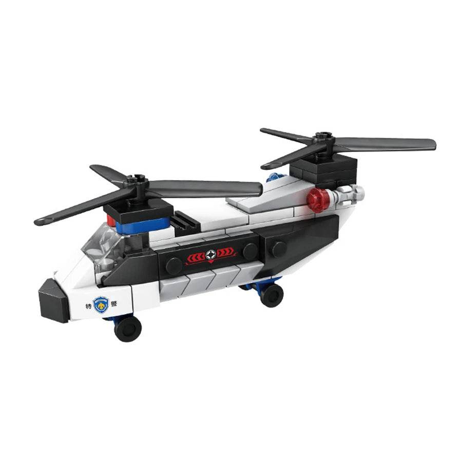 SWAT City Police Plane Building Blocks Dual-Rotor Helicopter Kits - ToylandEU