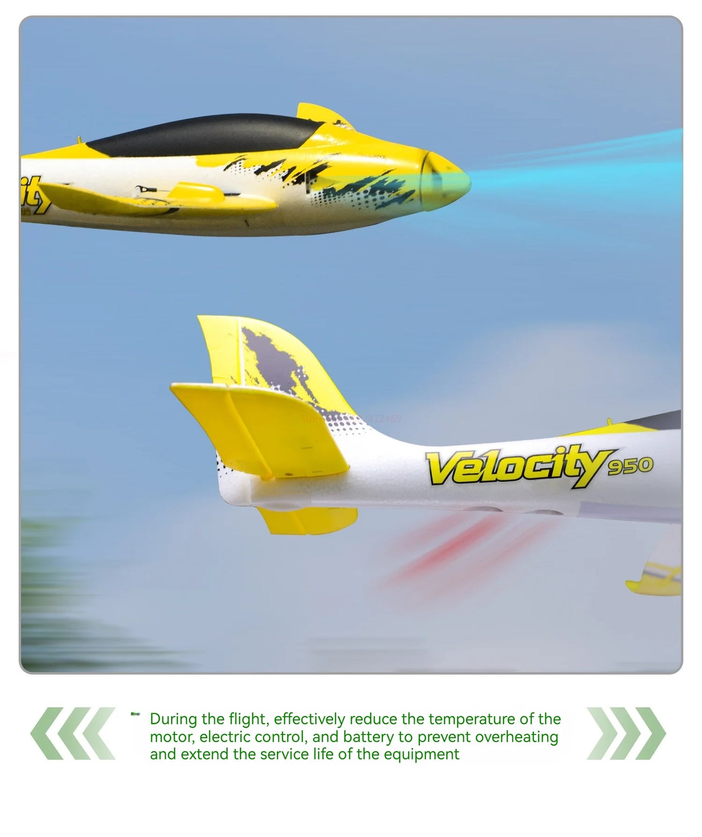 RC Freewing Velocity Patrol Racing RC Airplane - Fixed Wing Model with 6 Channels