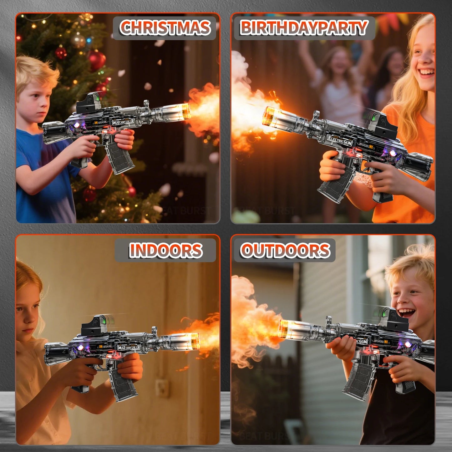 Water Gun | Electric Spray Gun With Sound Light | Lithium Battery | Ages 3 To 14