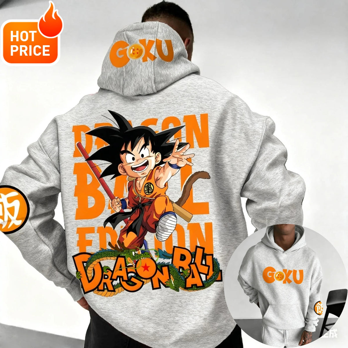 Dragon Ball Hoodie | Anime Print | Oversized Relaxed Fit | Unisex Streetwear