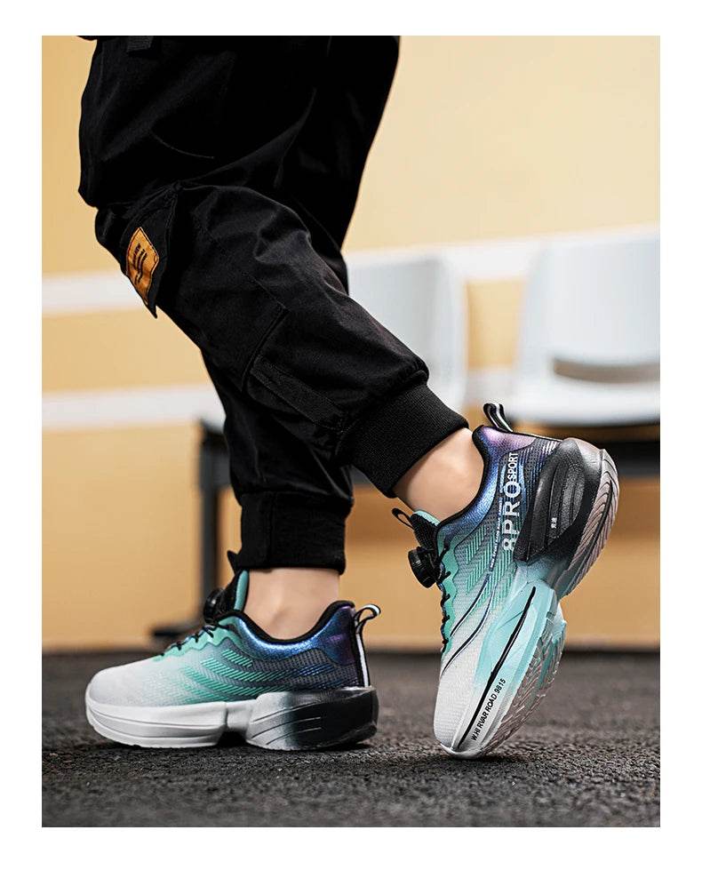 Mesh Breathable Running Shoes For Boys With Kids Buttons - ToylandEU